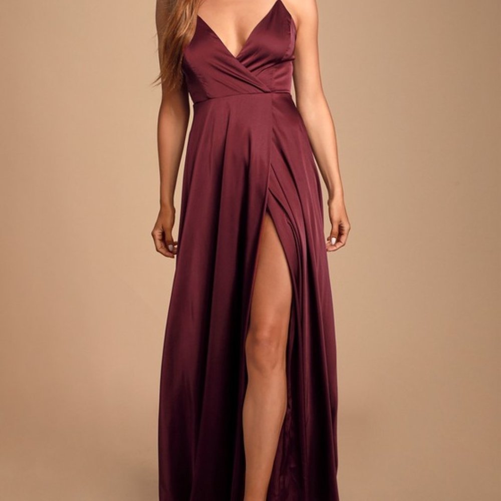 Lulus Ode To Love Satin Maxi Dress